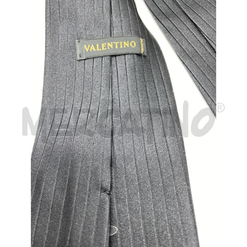 CRAVATTA VALENTINO NERA IN SETA RIGATA  | Mercatino dell'Usato Torino tenivelli 2