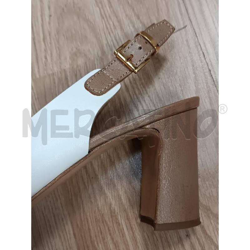 DECOLLETE NAPOLEONI MARRONE BIANCO TACCO 7CM  | Mercatino dell'Usato Torino tenivelli 4