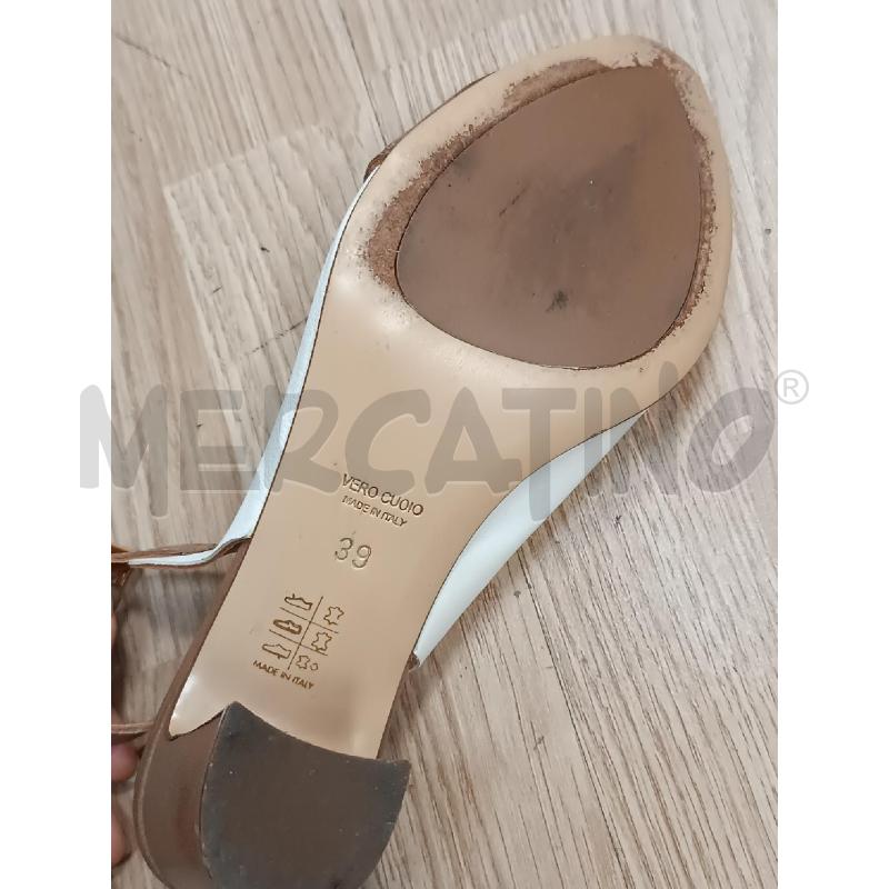 DECOLLETE NAPOLEONI MARRONE BIANCO TACCO 7CM  | Mercatino dell'Usato Torino tenivelli 5