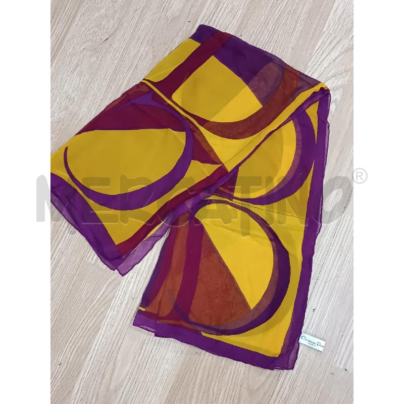 FOULARD DIOR SETA VIOLA E GIALLO  | Mercatino dell'Usato Torino tenivelli 1