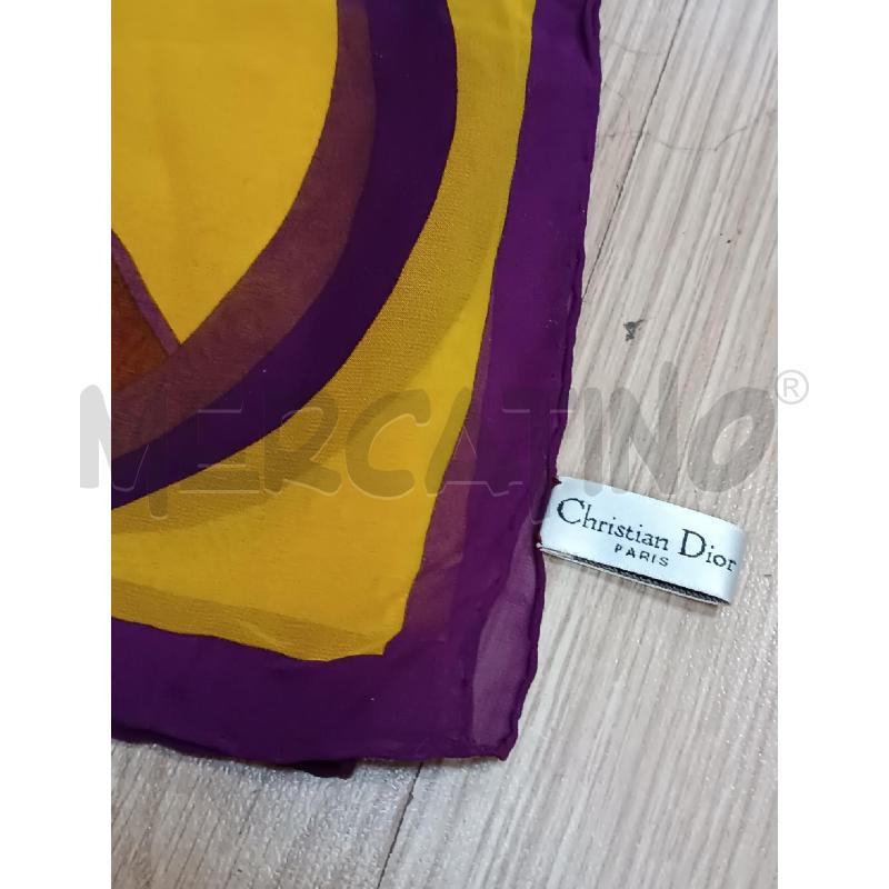 FOULARD DIOR SETA VIOLA E GIALLO  | Mercatino dell'Usato Torino tenivelli 2