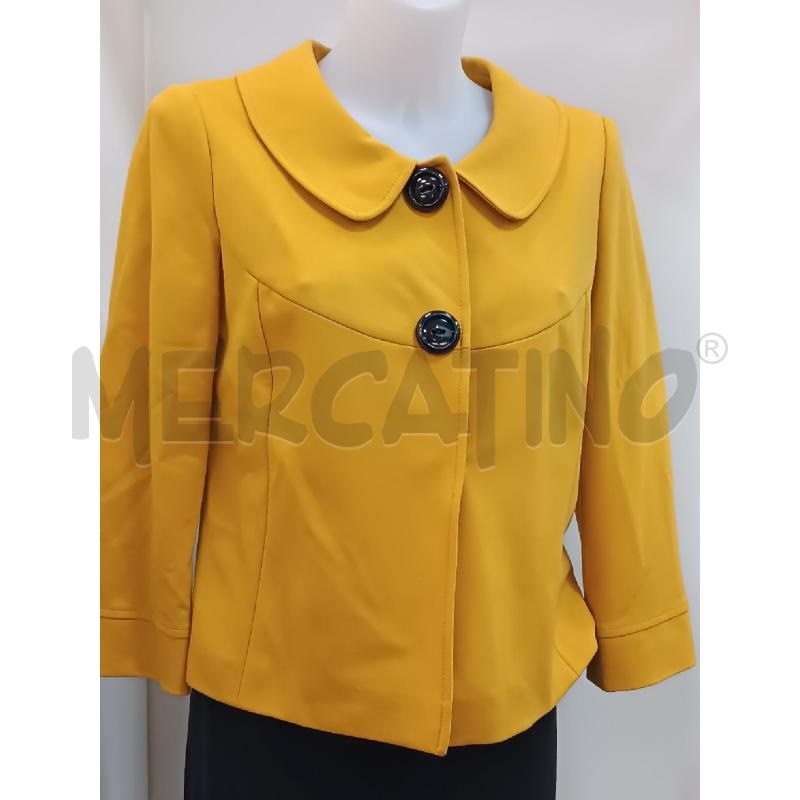GIACCA DONNA LUISA SPAGNOLI GIALLO SENAPE CON BOTTONI NERI  | Mercatino dell'Usato Torino tenivelli 1