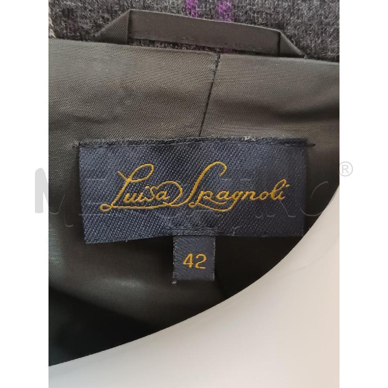 GIACCA DONNA LUISA SPAGNOLI GRIGIA RIGHE VIOLE | Mercatino dell'Usato Torino tenivelli 5