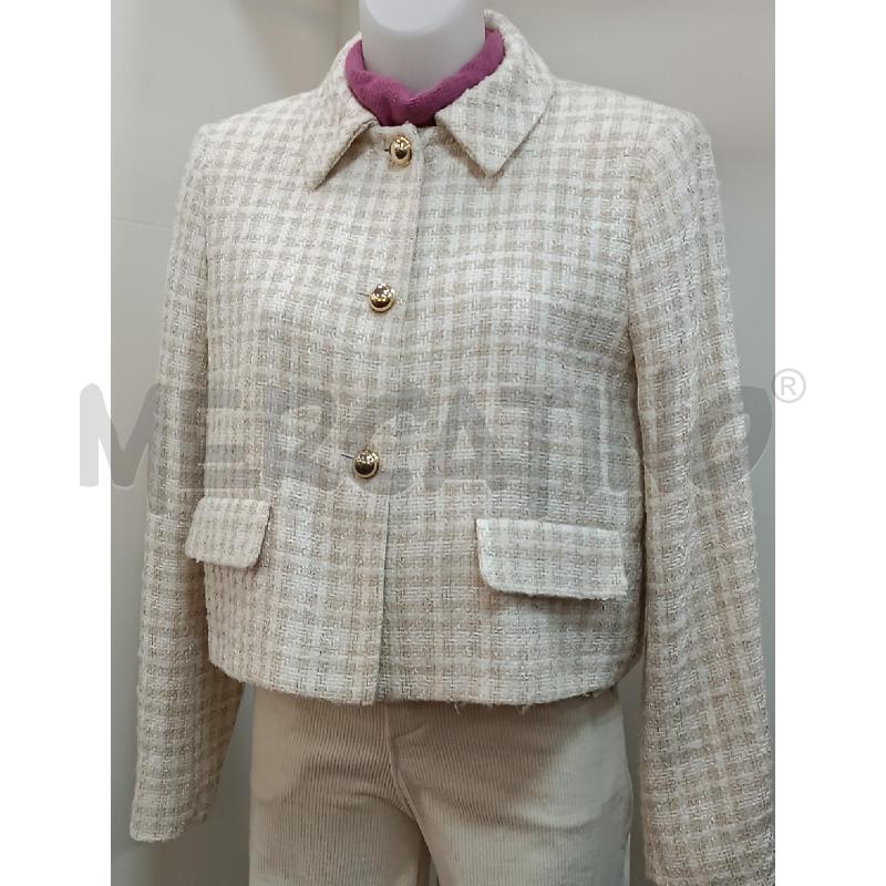 GIACCA DONNA ZARA BEIGE SCOZZESE MARRONE MODELLO CHANEL | Mercatino dell'Usato Torino tenivelli 1
