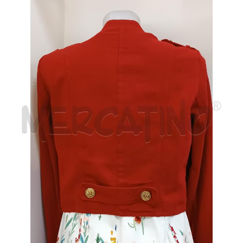 GIACCA DONNA ZARA ROSSO EFFETTO JEANS BOTTONI DORATI  | Mercatino dell'Usato Torino tenivelli 4