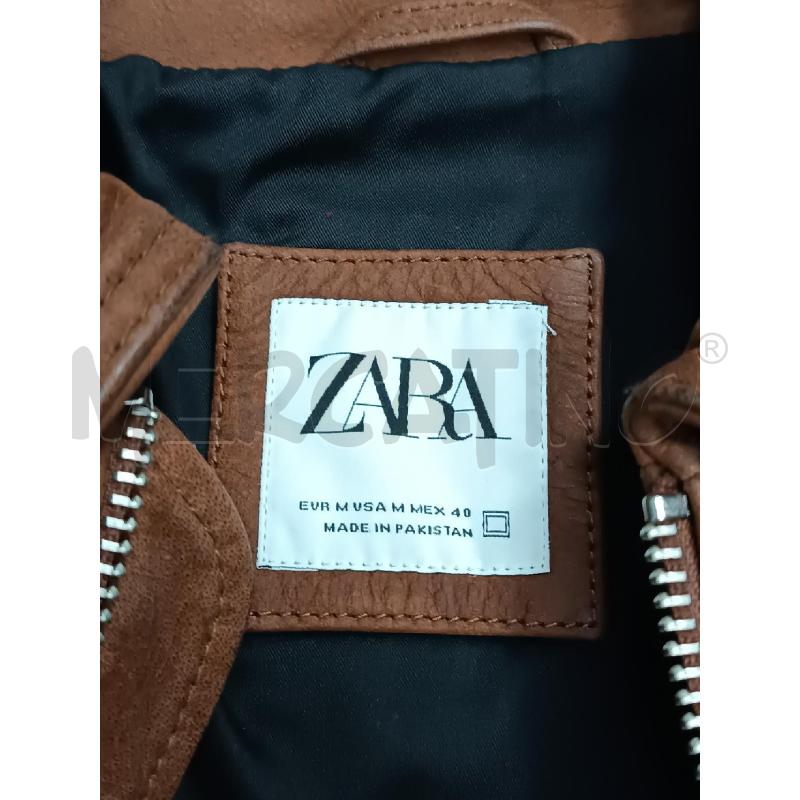 GIACCA UOMO ZARA IN PELLE MARRONE INTERNO NERO  | Mercatino dell'Usato Torino tenivelli 4