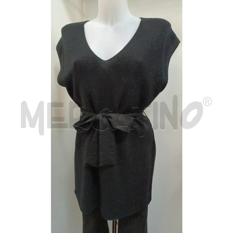 GILET DONNA GIORGIO MONTEVERDI NERO SMANICATO CON CINTURA  | Mercatino dell'Usato Torino tenivelli 1