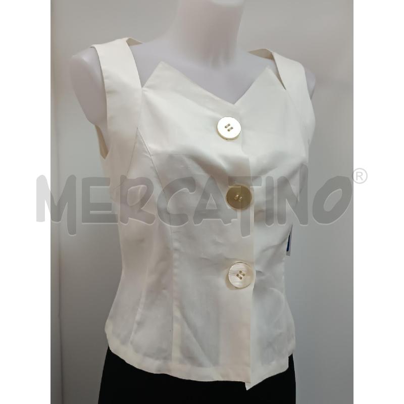 GILET DONNA PRUNELLE BIANCO LINO | Mercatino dell'Usato Torino tenivelli 1