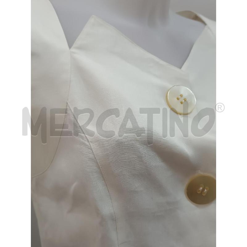 GILET DONNA PRUNELLE BIANCO LINO | Mercatino dell'Usato Torino tenivelli 2