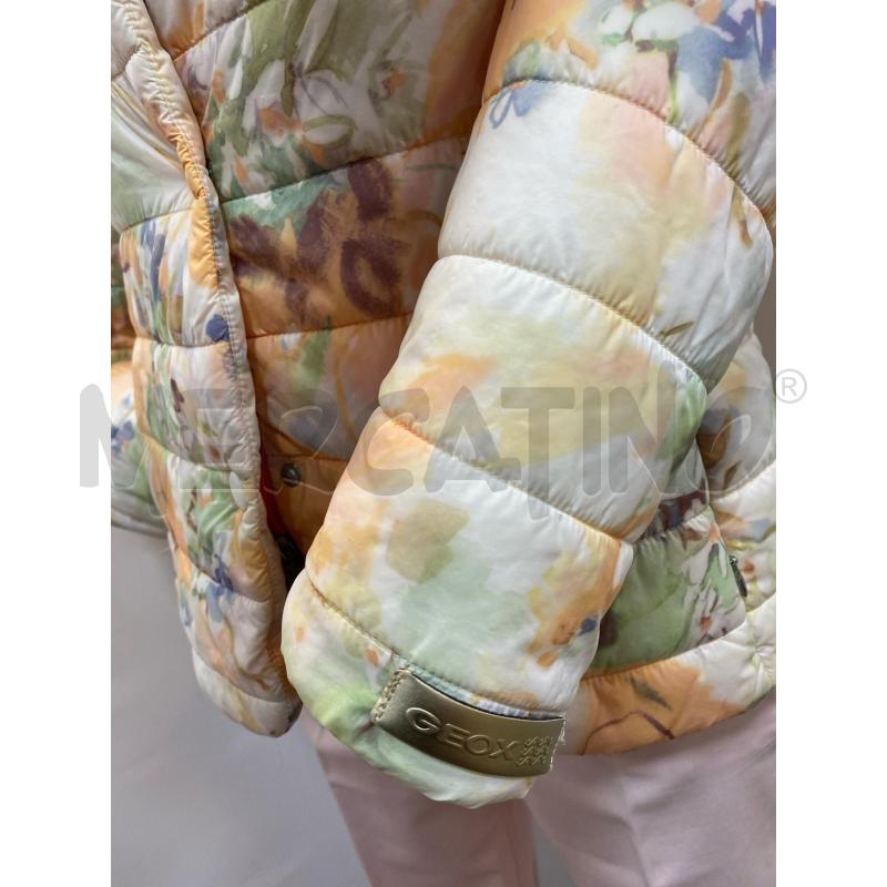 GIUBBINO DONNA 100GRAMMI GEOX BEIGE ARANCIONE VERDE MACULATO FLOREALE  | Mercatino dell'Usato Torino tenivelli 3