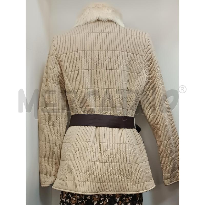 GIUBBOTTO DONNA POST CARD BEIGE COLLETTO PELLICCIA VERA RIMUOVIBILE  | Mercatino dell'Usato Torino tenivelli 2