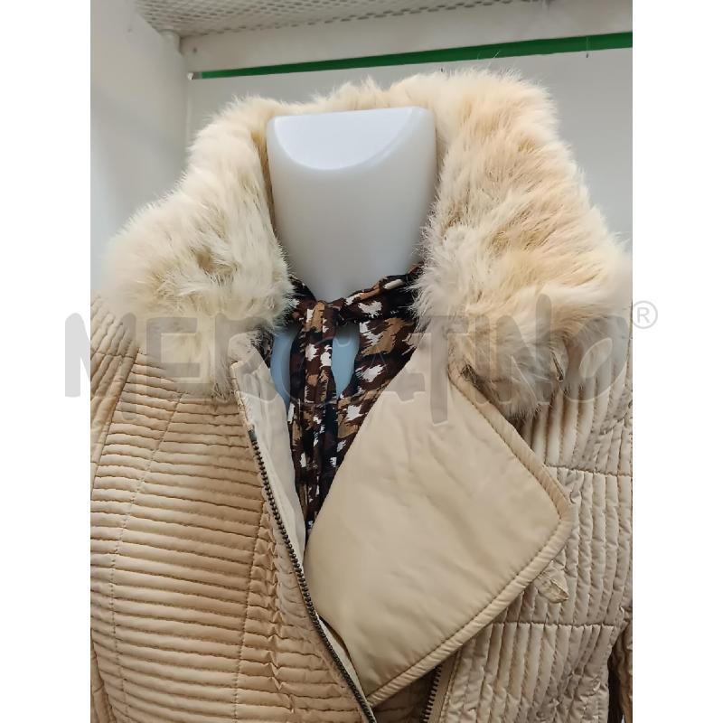 GIUBBOTTO DONNA POST CARD BEIGE COLLETTO PELLICCIA VERA RIMUOVIBILE  | Mercatino dell'Usato Torino tenivelli 3