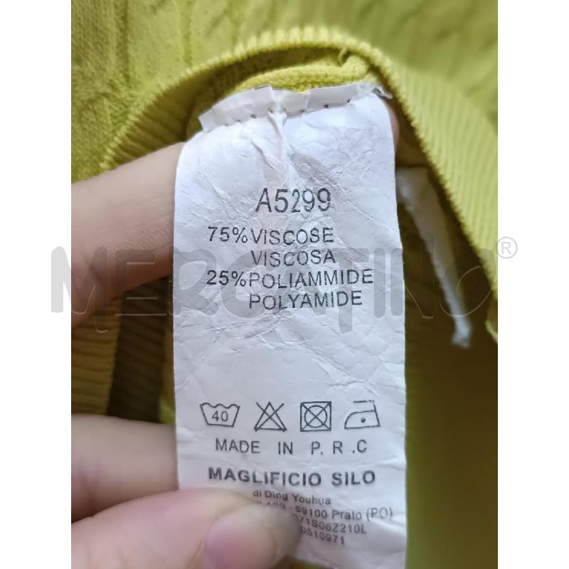 GOLFINO DONNA 1/2MANICA VERDE GIALLO/ROSA MAGLIFICIO SILO  | Mercatino dell'Usato Torino tenivelli 3