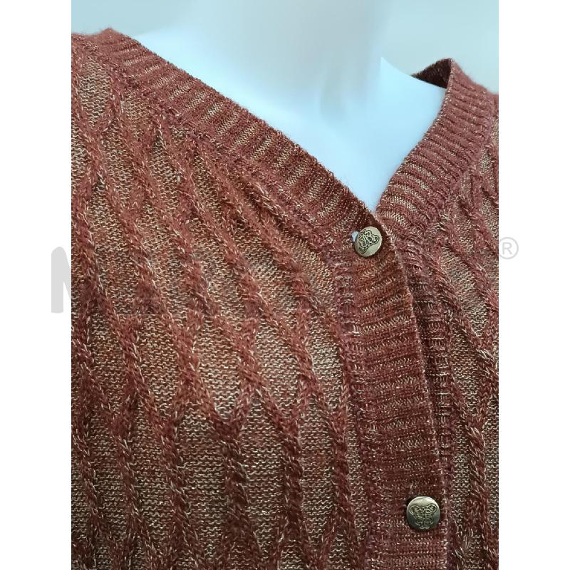 GOLFINO DONNA BORBONESE BORDEAUX BEIGE FILO DORATO  | Mercatino dell'Usato Torino tenivelli 3