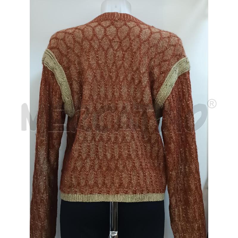 GOLFINO DONNA BORBONESE BORDEAUX BEIGE FILO DORATO  | Mercatino dell'Usato Torino tenivelli 4