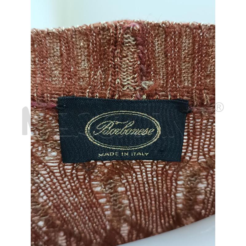 GOLFINO DONNA BORBONESE BORDEAUX BEIGE FILO DORATO  | Mercatino dell'Usato Torino tenivelli 5