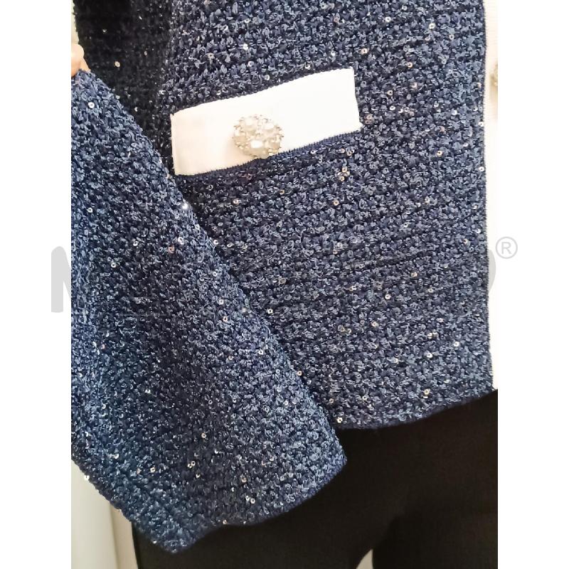 GOLFINO DONNA LIU-JO BLU INSERTI BIANCHI BOTTONI STRASS | Mercatino dell'Usato Torino tenivelli 3