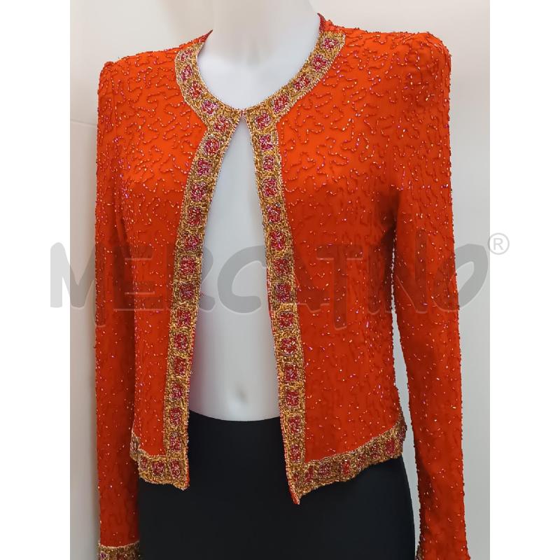 GOLFINO DONNA ROSSO PERLINE BRD PERLINE MARRONE BEIGE S | Mercatino dell'Usato Torino tenivelli 1