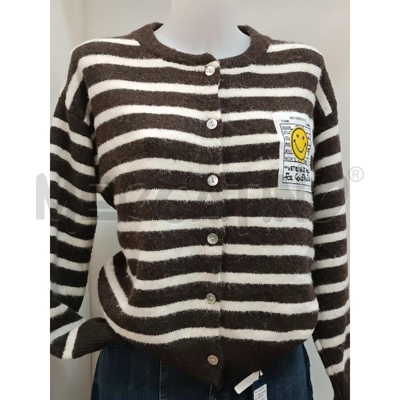GOLFINO DONNA VIC BEE MARRONE RIGHE BIANCHE  | Mercatino dell'Usato Torino tenivelli 1