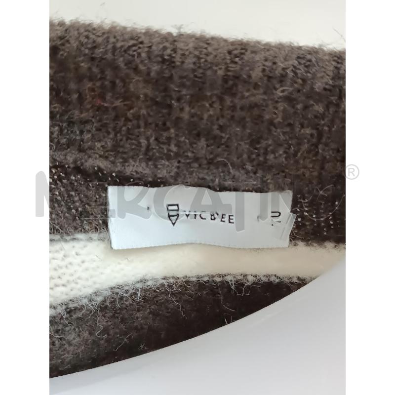 GOLFINO DONNA VIC BEE MARRONE RIGHE BIANCHE  | Mercatino dell'Usato Torino tenivelli 5