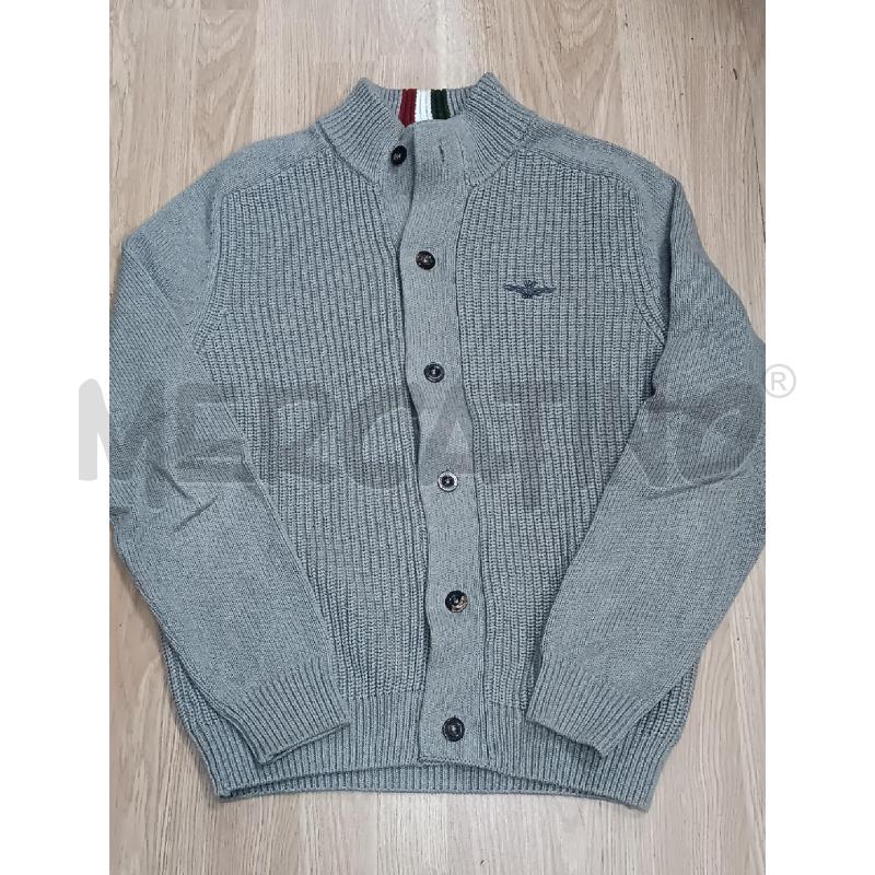 GOLFINO UOMO AERONAUTICA MILITAGE GRIGIO BOTTONI DAVANTI  | Mercatino dell'Usato Torino tenivelli 1