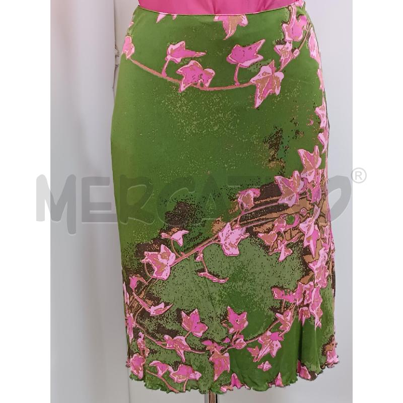 GONNA VERSACE COUTURE VERDE FLOREALE ROSA  | Mercatino dell'Usato Torino tenivelli 1