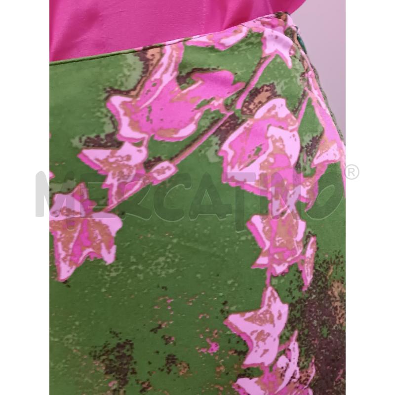 GONNA VERSACE COUTURE VERDE FLOREALE ROSA  | Mercatino dell'Usato Torino tenivelli 2
