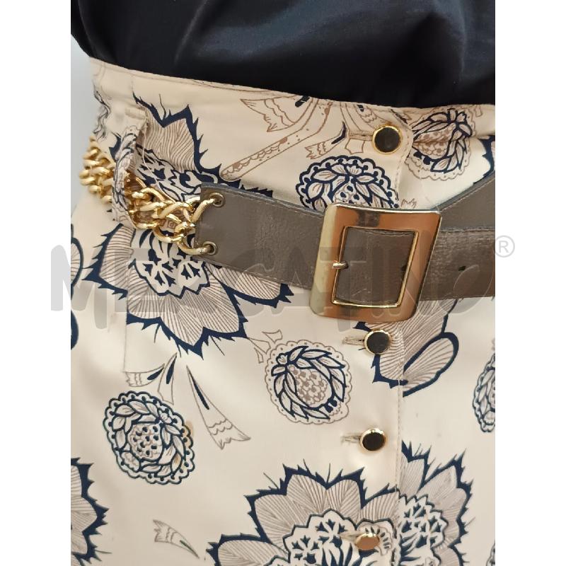 GONNA VINTAGE BEIGE FLOREALE CON CINTURA CATENA  | Mercatino dell'Usato Torino tenivelli 2