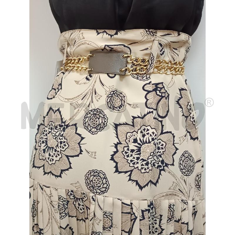 GONNA VINTAGE BEIGE FLOREALE CON CINTURA CATENA  | Mercatino dell'Usato Torino tenivelli 4