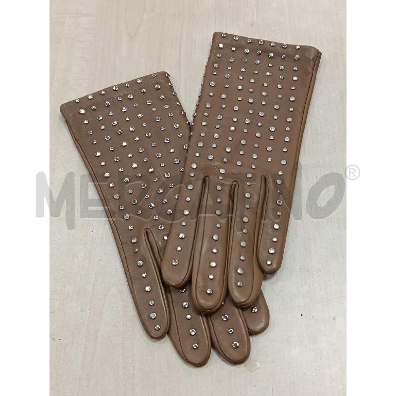 GUANTI PELLE SONIA RYKIEL MARRONI BORCHIETTE  | Mercatino dell'Usato Torino tenivelli 1