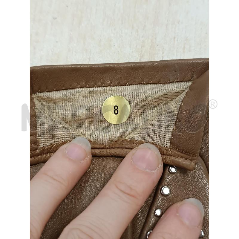 GUANTI PELLE SONIA RYKIEL MARRONI BORCHIETTE  | Mercatino dell'Usato Torino tenivelli 4