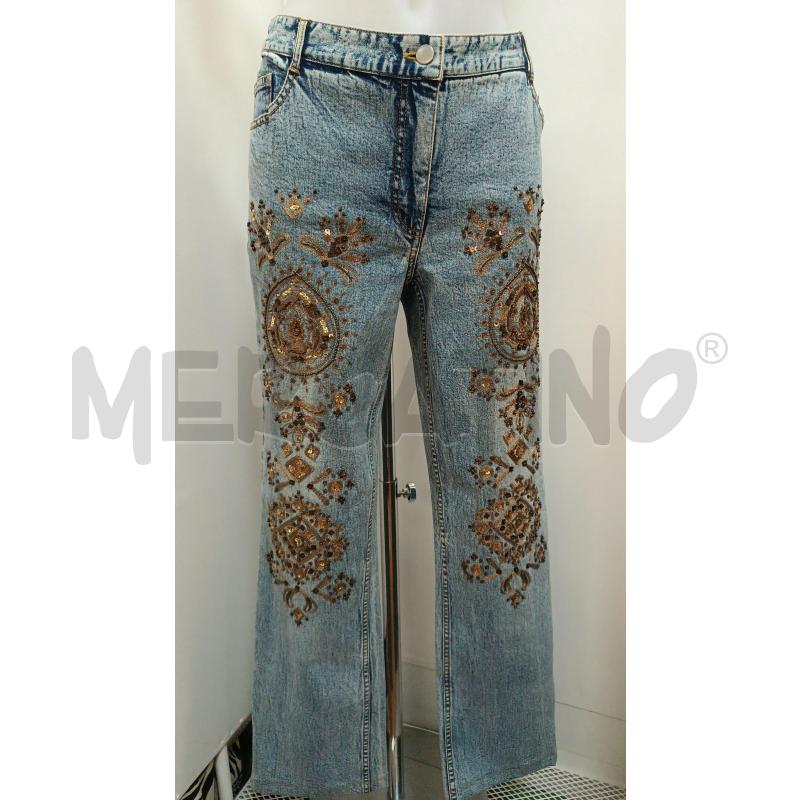 JEANS DONNA LUISA SPAGNOLI LAVAGGIO CHIARO PAILLETTES DORATI MARRONI | Mercatino dell'Usato Torino tenivelli 1