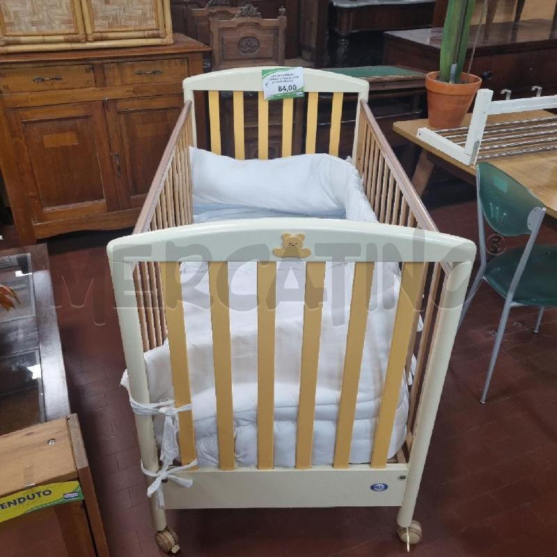 LETTINO BAMBINO COMPLETO PALI BIANCO SPONDE SENAPE | Mercatino dell'Usato Torino tenivelli 2