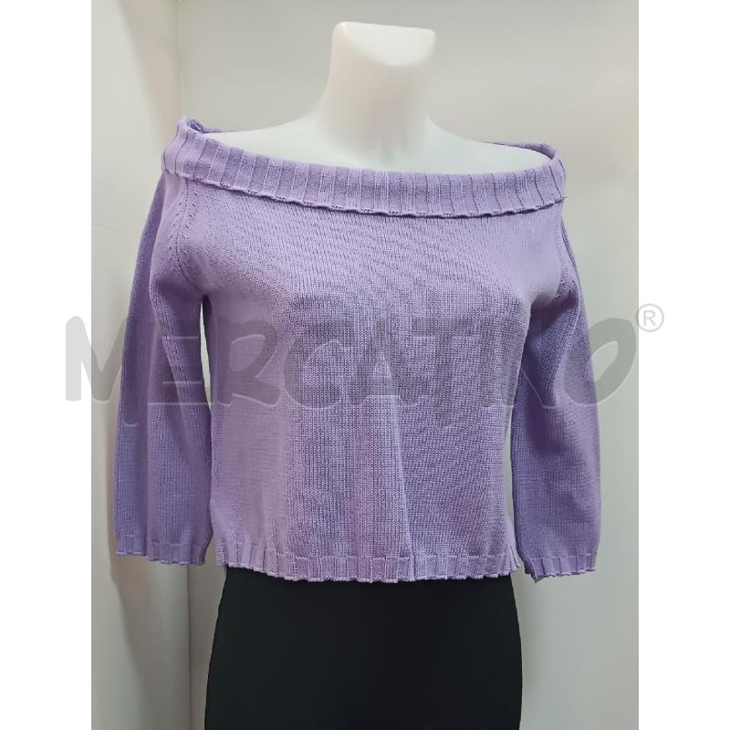 MAGLIA DONNA ANIS WHITE VIOLA MANICA 3/4 | Mercatino dell'Usato Torino tenivelli 1