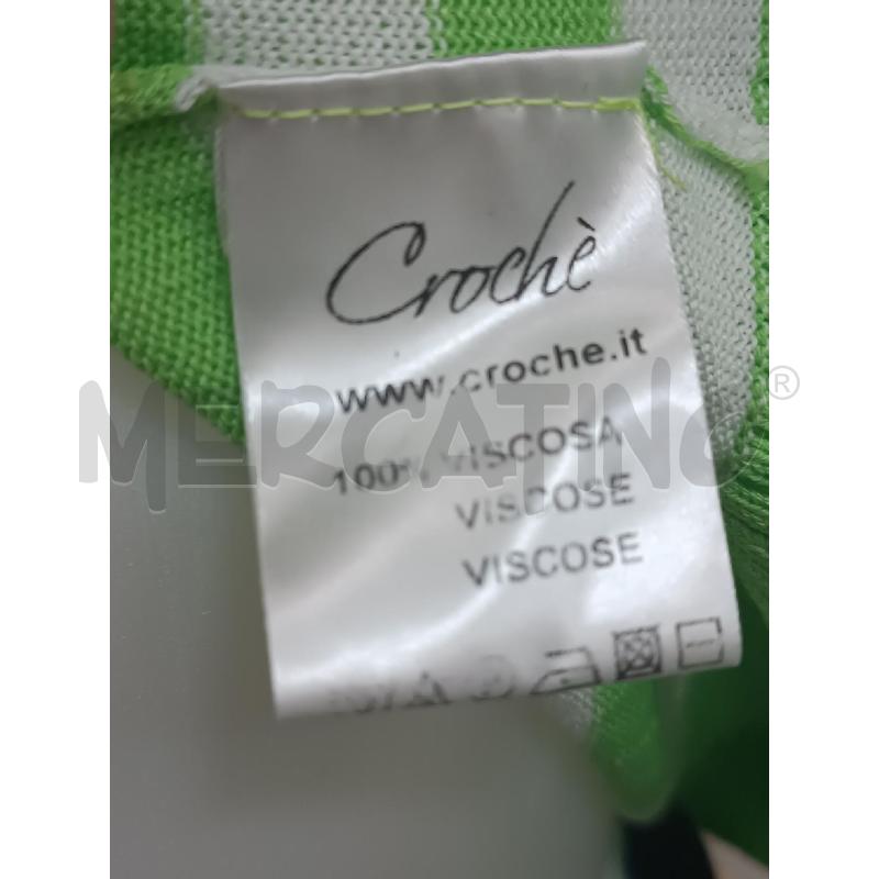 MAGLIA DONNA CROCHE RIGHE VERDI BIANCHE  | Mercatino dell'Usato Torino tenivelli 3