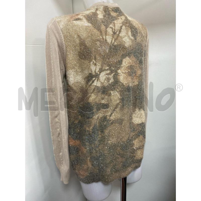 MAGLIA DONNA D.EXTERIOE BEIGE FANTASIA PAILLETTES MARRONE BEIGE  | Mercatino dell'Usato Torino tenivelli 4