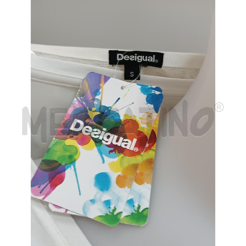 MAGLIA DONNA DESIGUAL MAGLIETTA BIANCA + GOLFINO SMANICATO GRIGIO FLOREALE  | Mercatino dell'Usato Torino tenivelli 4
