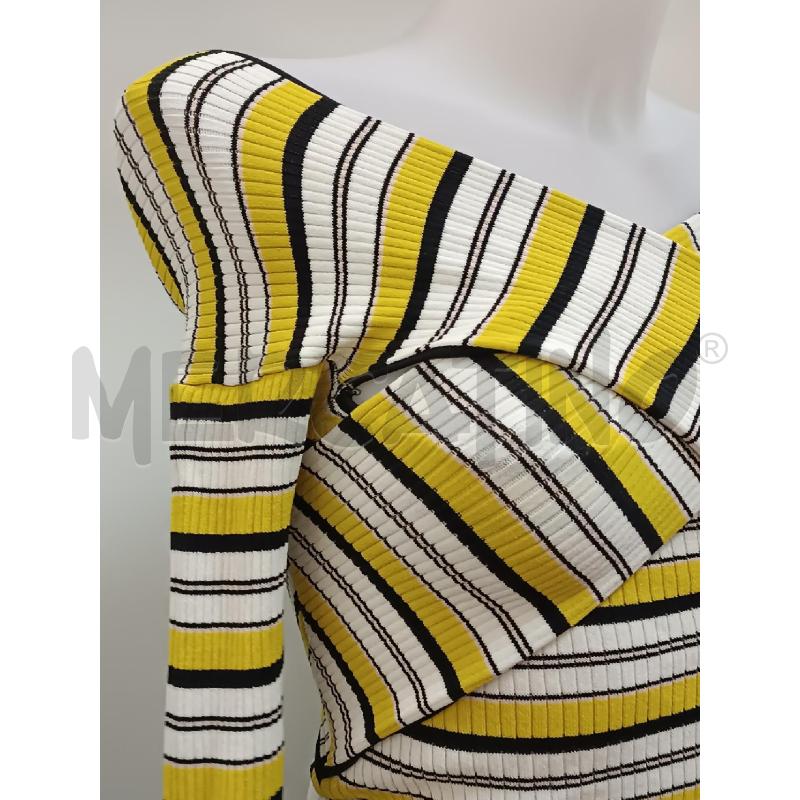 MAGLIA DONNA PATRIZIA PEPE RIGHE GIUALLO NERO BIANCO E INTRECCIO DAVANTI  | Mercatino dell'Usato Torino tenivelli 2