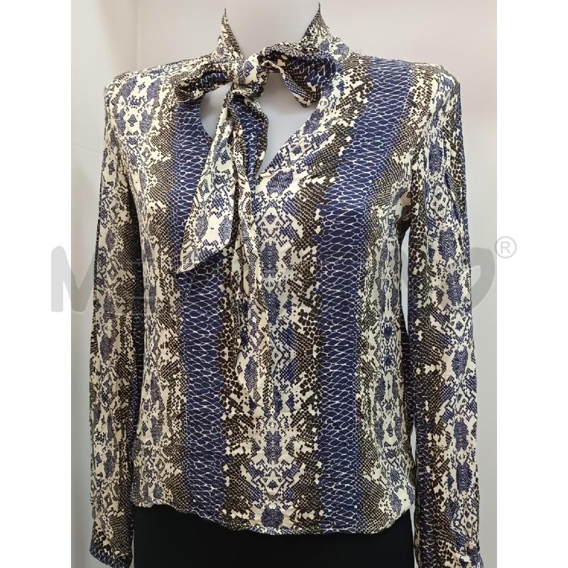 MAGLIA DONNA TRUSSARDI JEANS VIOLA BEIGE DISEGNO RETTILE  | Mercatino dell'Usato Torino tenivelli 1