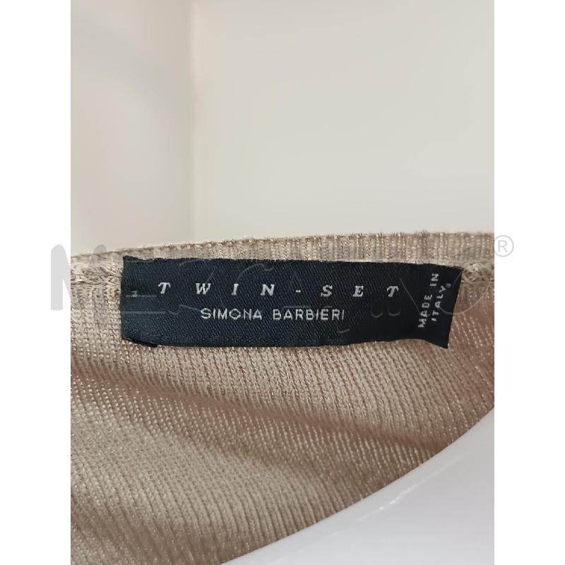 MAGLIA DONNA TWIN SET BEIGE FONDO VOLLANT  | Mercatino dell'Usato Torino tenivelli 4