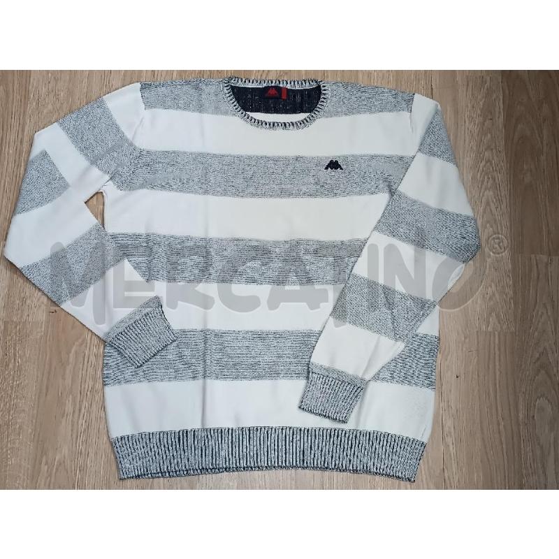 MAGLIA UOMO ROBE DI KAPPA RIGHE GRIGIE BIANCHE  | Mercatino dell'Usato Torino tenivelli 1