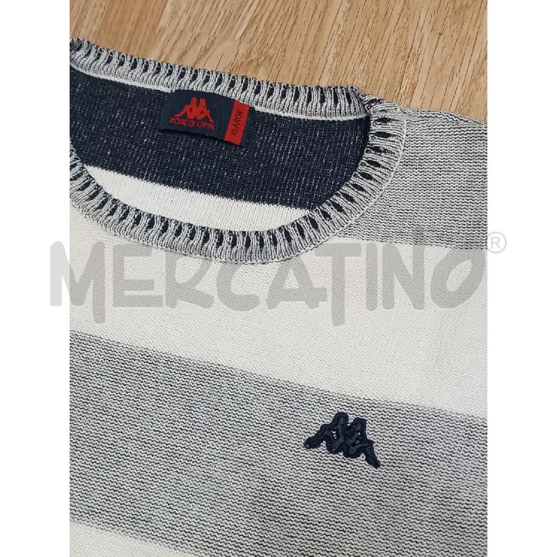MAGLIA UOMO ROBE DI KAPPA RIGHE GRIGIE BIANCHE  | Mercatino dell'Usato Torino tenivelli 2