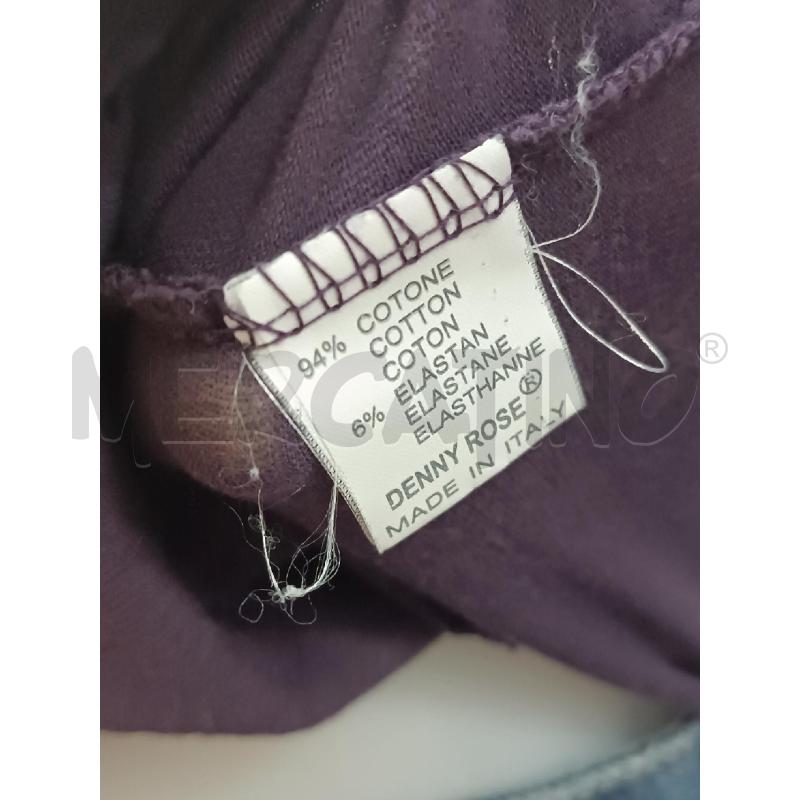 MAGLIETTA DONNA DENNYROSE VIOLA DISEGNI ARGENTO | Mercatino dell'Usato Torino tenivelli 4