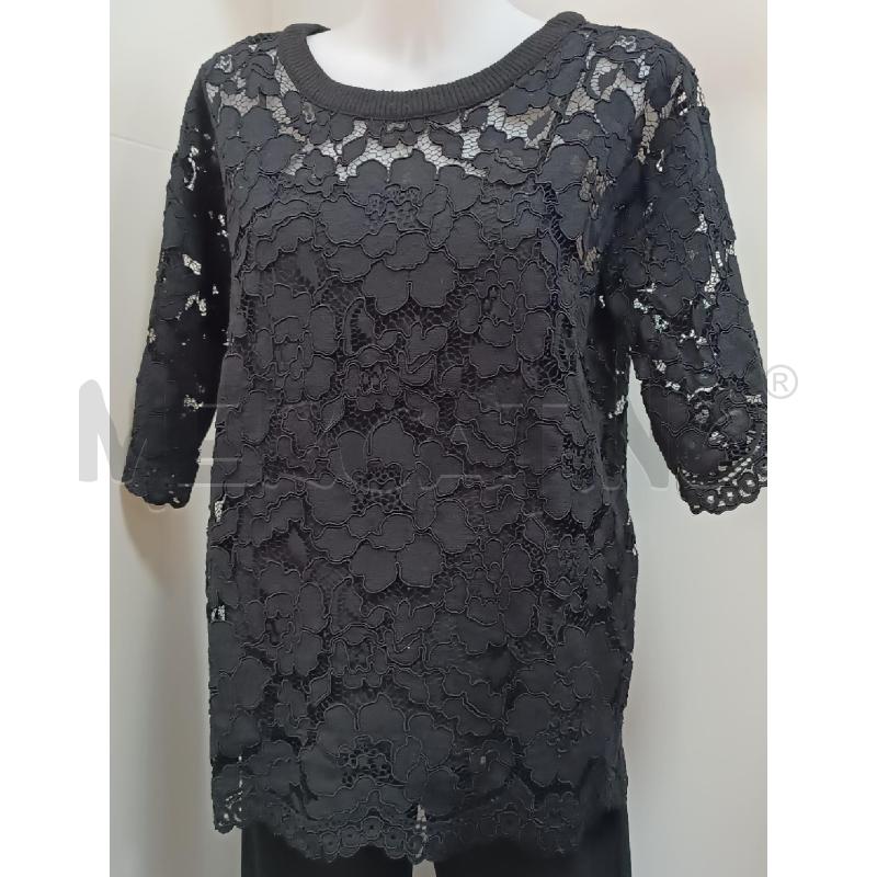 MAGLIETTA DONNA DI PIZZO NERO  TWIN-SET  | Mercatino dell'Usato Torino tenivelli 1