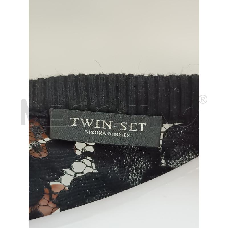 MAGLIETTA DONNA DI PIZZO NERO  TWIN-SET  | Mercatino dell'Usato Torino tenivelli 5