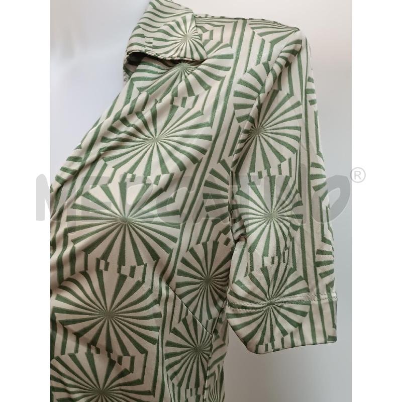 MAGLIETTA DONNA KOOKAI VERDE BEIGE GEOMETRIA 1/2 MANICA  | Mercatino dell'Usato Torino tenivelli 2
