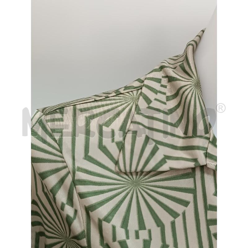 MAGLIETTA DONNA KOOKAI VERDE BEIGE GEOMETRIA 1/2 MANICA  | Mercatino dell'Usato Torino tenivelli 3