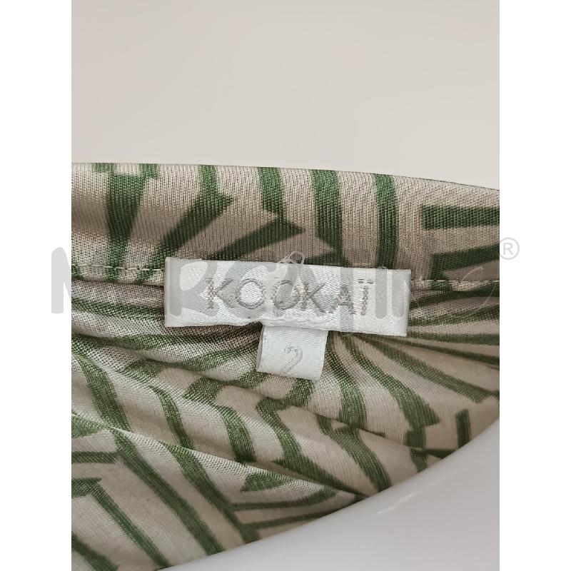 MAGLIETTA DONNA KOOKAI VERDE BEIGE GEOMETRIA 1/2 MANICA  | Mercatino dell'Usato Torino tenivelli 4