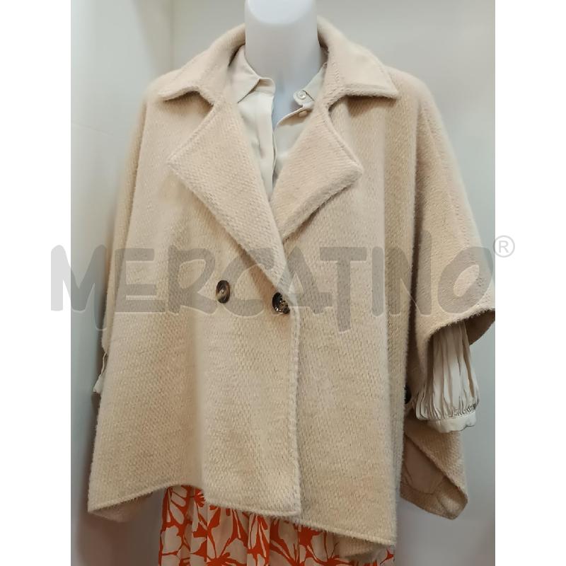 MANTELLA DONNA HAVEONE BEIGE ABBOTTONATA LATERALE E DAVANTI  | Mercatino dell'Usato Torino tenivelli 1