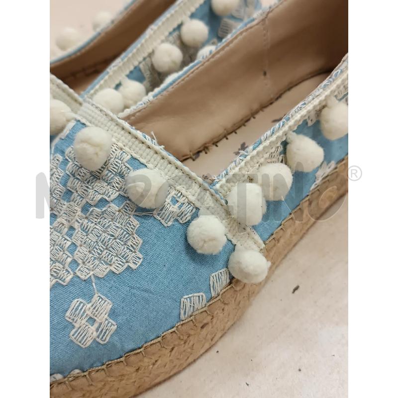 MOCASSINI DONNA PATRIZIA PEPE AZZURRE POMPOM BIANCHI  | Mercatino dell'Usato Torino tenivelli 2